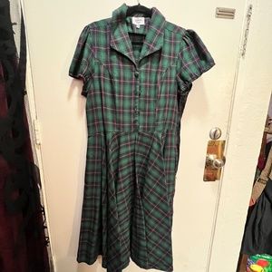 Magnolia Place Green Plaid Vintage Reproduction Dress Size 3X